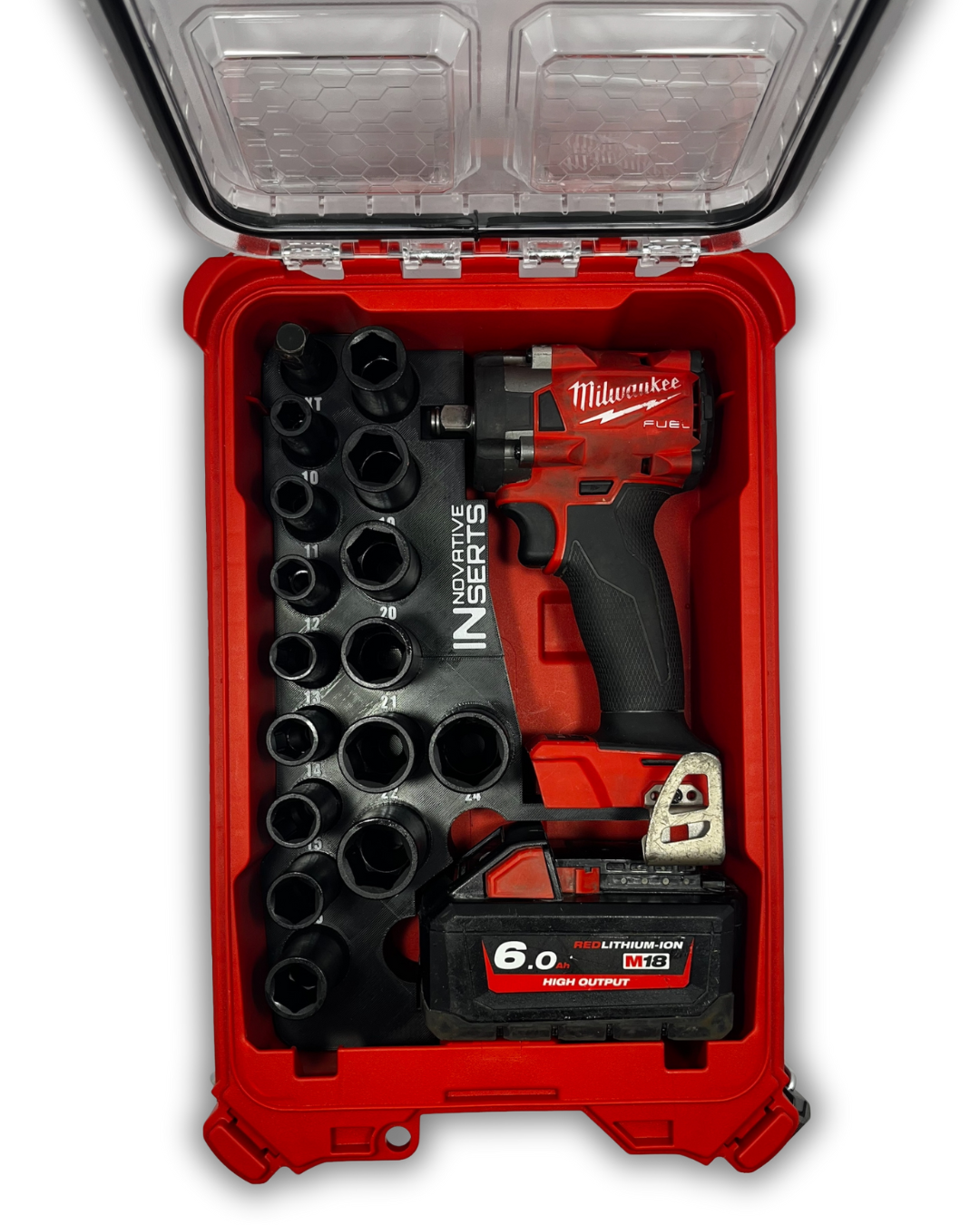 M18 Compact Impact Wrench, 16pc Sockets & 6Ah Battery Insert for Packout™