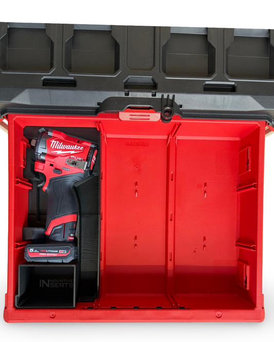 Insert for M12 Stubby Impact Wrench + Battery - Fits Milwaukee PACKOUT™ 3 Drawer Toolbox